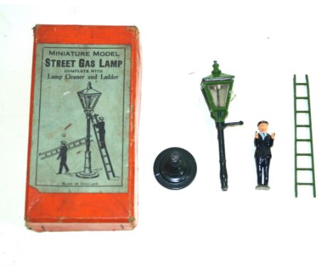 A boxed John Hill & Co set 738/6/760 street gas lamp setComprising gas lamp, lamp cleaner and ladder.