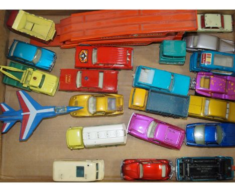 Twenty-one unboxed Matchbox diecast vehiclesIncluding Farnborough Measham car transporter Regular Series 44 Rolls Royce Phant