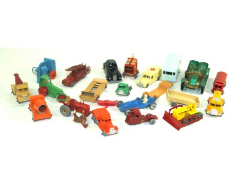 Twenty-one unboxed diecast vehicles, mainly MatchboxAnd mainly from The Regular Wheels Series, including ambulance, cement mi