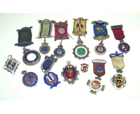 A collection of approx twelve good quality silver and enamel Masonic badges, early 20th CenturySubjects to include Royal Maso