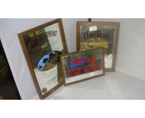 3 x vintage advertising mirrors