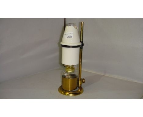 Rare and unusual 19th century microscope bench oil lamp by James Henry Steward 406 Strand, London