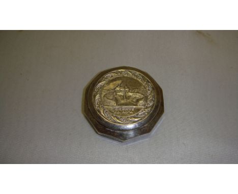 Unmarked Italian silver metal pill / patch box Ricordo Di Roma 11 g