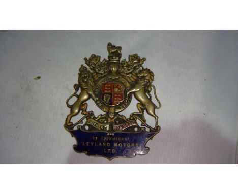 Vintage Lorry plate base metal with enamel decoration Leyland Motors Ltd
