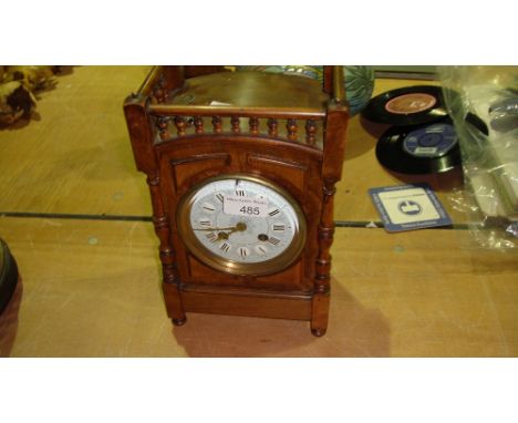 Early 20th century mantle clock with painted porcelain face
