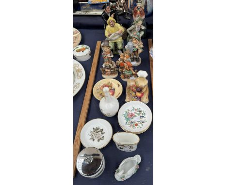 Two Royal Doulton figures, including Shore Leave HN2254 and The Boatman together with Hummel figures, assorted plates etc