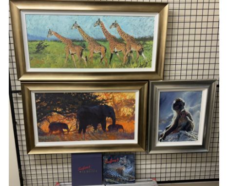 Rolf HarrisBacklit GoldA limited edition print No.20/75SignedTogether with two others, "Four Giraffes" No.20/75 and Backlit B