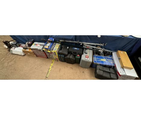 A compressor together with assorted power tools, screws, rawl plugs etc 