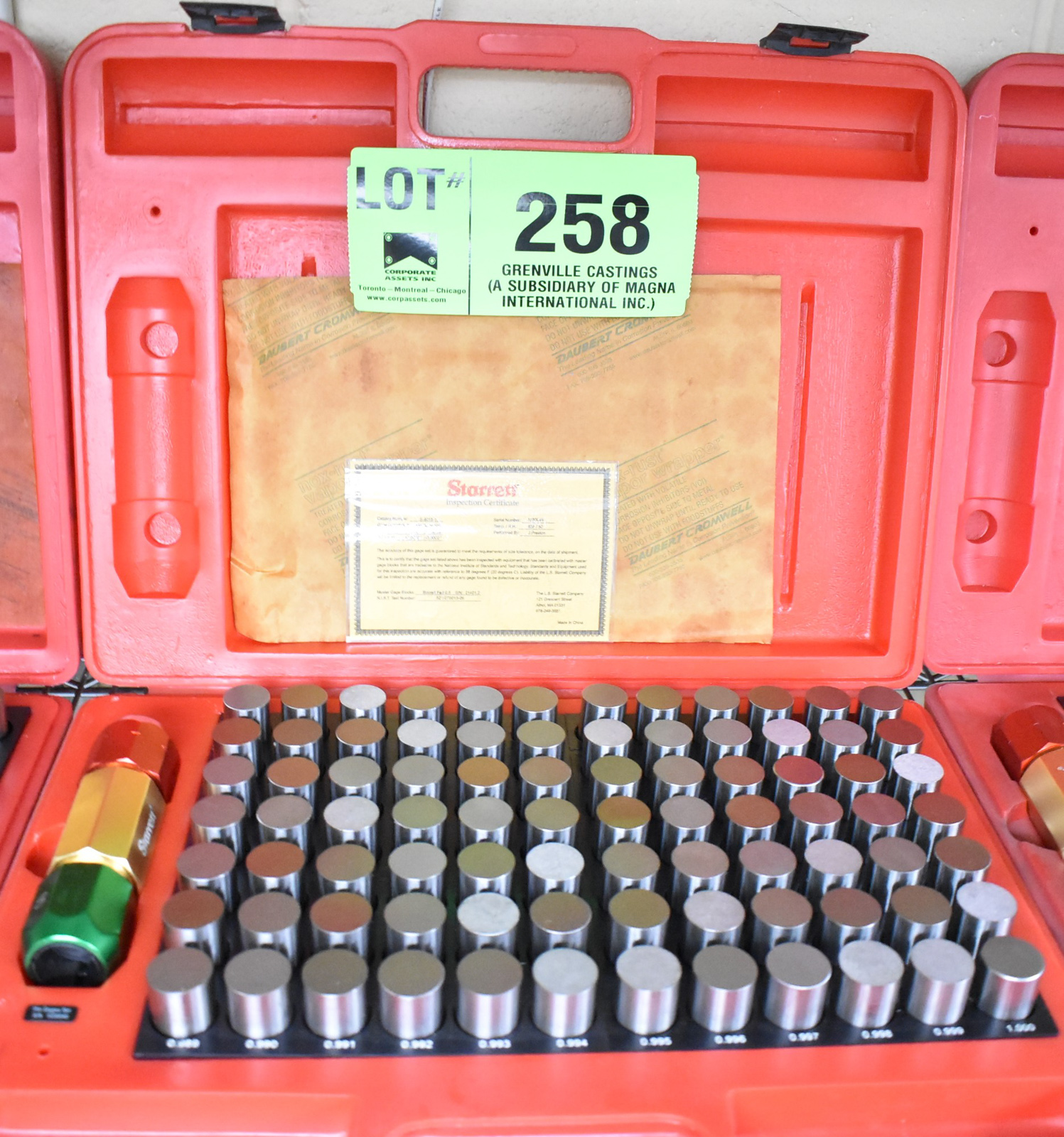 { Choice of lots 257, 258, 259 } STARRETT PIN GAUGE SET 0.917"1.000"