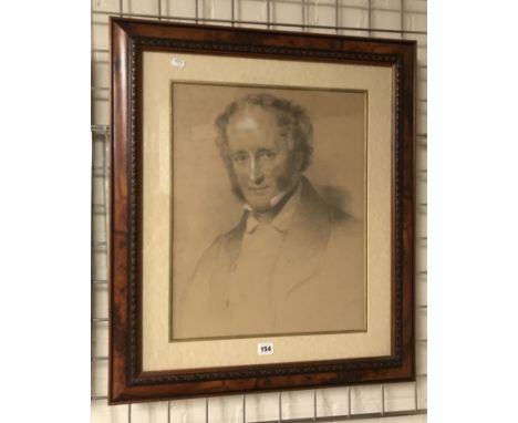 FRAMED PORTRAIT OF A GENTLEMAN - CRAYON &amp; PENCIL - 74CM X 64CM