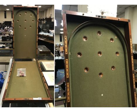 VICTORIAN MAHOGANY FOLDING BAGATELLE PICTURES