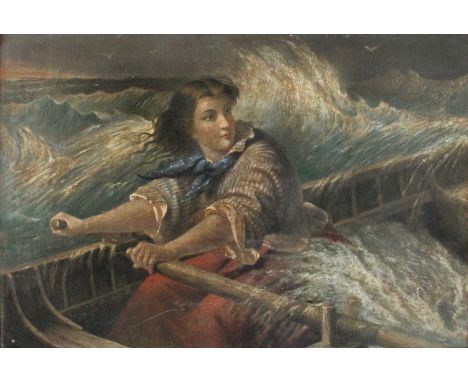 British School (19th Century)Grace Darling battling the wavesPrint, together with a book relating to Grace Darling (2)