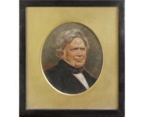 Scottish School (19th Century)Portrait of John Smith of Darnick (1782-1864)Oil, 14.5cm wide (oval) 