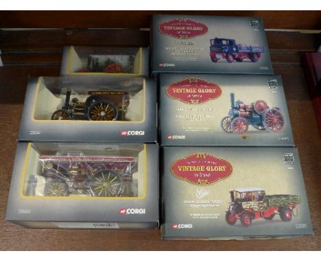 Six boxed model vehicles, Corgi Vintage Glory of Steam, including Foden Dropside Wagon Joseph Ashworth
