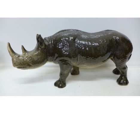 A Melba Ware model of a rhinoceros, length 41cm