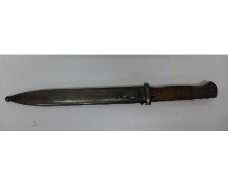 A bayonet with metal scabbard