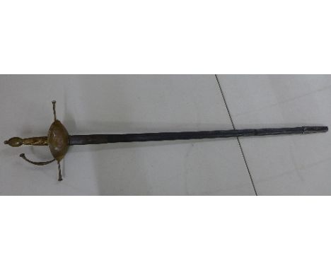 A dueling sword with scabbard, length of sword 101cm