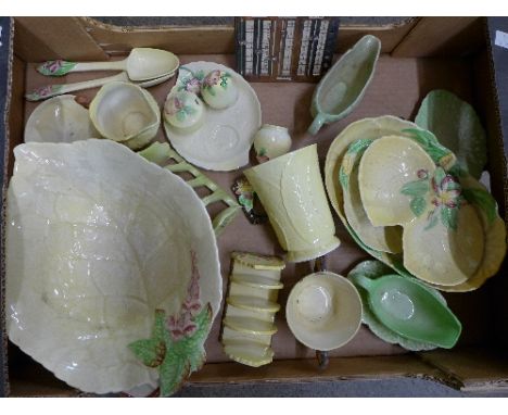 A collection of leafware china including Carlton Ware