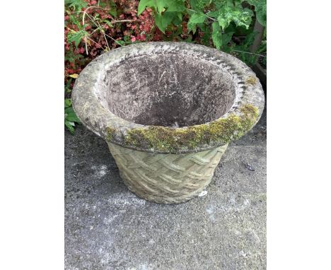 A large Haddonstone garden planter, width 64cm, height 46cm. Condition - good