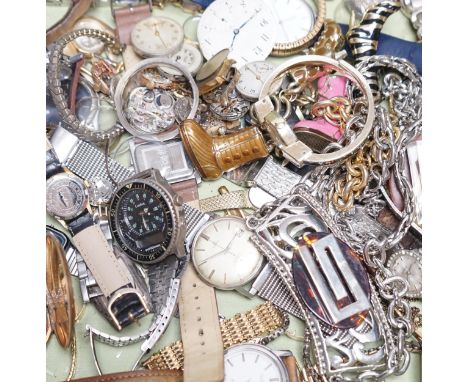 A small collection of assorted lady's and gentleman's wrist watches including Seiko, Erbe and Timex, a pocket watch and assor