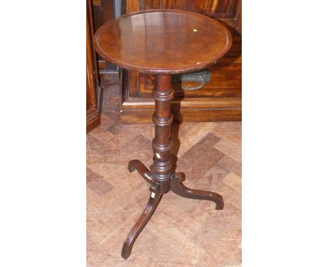 19th century mahogany dished top tripod table. Unfortunately we are not doing condition reports for this sale.