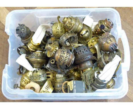 A large quantity of brass oil lamp wick fittings Unfortunately we are not doing condition reports for this sale.