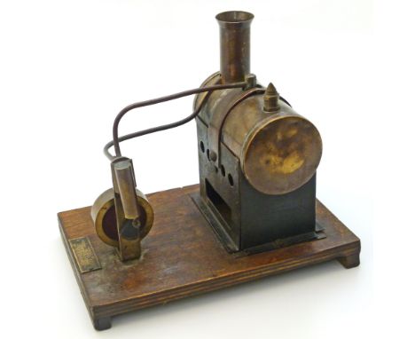 Stationary steam engine by Mersey Model Co. Ltd., Liverpool, "Baby Mersey", model 51 (burner missing). Unfortunately we are n