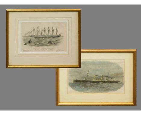 ENGRAVINGS. Two framed 19th century engravings, The South-Western Railways Company's New Royal Mail-Packet, Normandy & The Gr