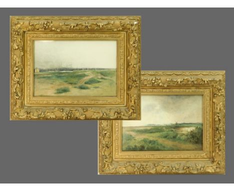 PETER ALEXANDER HAY. A pair of watercolours, shipping in an estuary & 'The Links, Littlehampton.' Each signed & one with orig