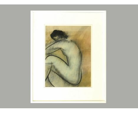 MARY STORK. 'Triple Jump I'. Mixed media. Signed & dated 8.8.94. Signed & with artist's label to the reverse. 43.5 x 33cm.WE 