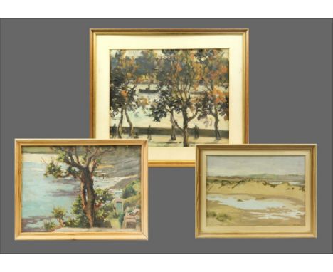 PHILIP MAURICE HILL. Three works: Chelsea Embankment, oil on board, signed, titled to reverse; Pen Olva, St. Ives, titled to 