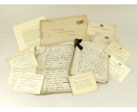 THOMAS COOPER GOTCH. Various items including a hand written manuscript by T.C. Gotch on the subject of 'Life: An Art'. Also, 