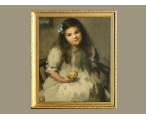 SYBIL MAUDE. Portrait of Olive Mary Stone with saffron bun. Oil on canvas, re-lined. Unsigned. 59 x 49cm. Provenance: Purchas