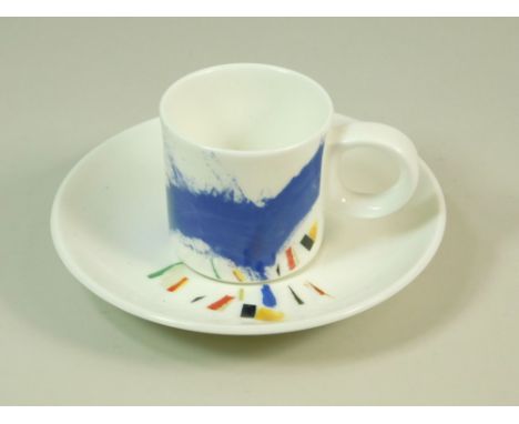 SANDRA BLOW. A bone china espresso cup & saucer featuring a detail from 'Glad Ocean' by Sandra Blow, 2005. Produces by the Ro