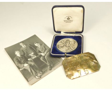 CORNISH AGRICULTURAL PRIZE MEDAL ETC. A silver medal by Mappin & Webb, awarded to R.J.B. Lobb as one of the team winning the 