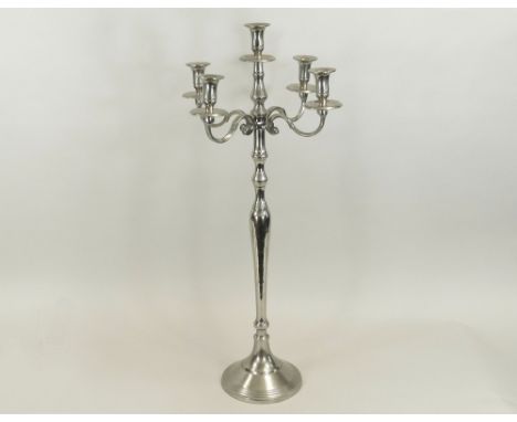 CANDELABRA. A white metal, four-branch candelabra. Height 77.5cm.WE CANNOT SHIP THIS ITEM… Due to fragility, size or weight t