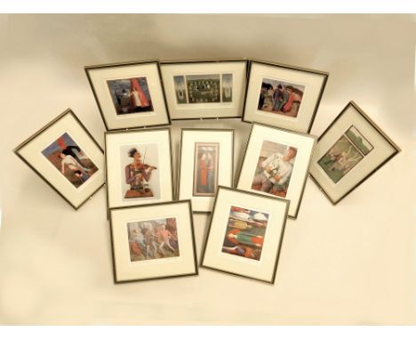 ALEX SMIRNOFF. Ten photographic prints after Alex Smirnoff. Each signed & titled. Various sizes, largest frame size 29 x22cm.