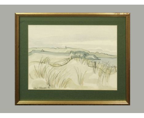 COLIN T. JOHNSON. 'Sand dunes, Hayle, Cornwall, No.2.' Pencil & watercolour. Signed & dated (19)81. Signed & titled artist's 