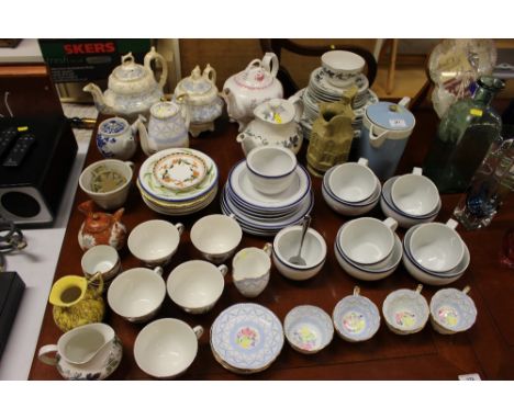 A large collection of decorative china to include Foley floral decorated coffee cups; Royal Doulton "Burgundy" dinnerware; Vi