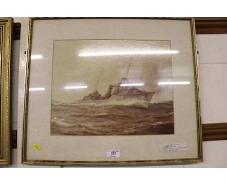 A photographic print HMS Egret