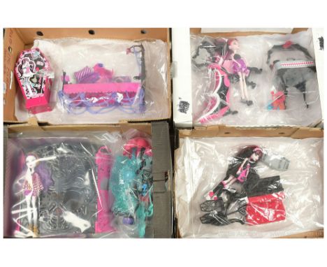 Mattel Monster High dolls and playsets, accessories, etc, unboxed: (1) Draculaura Musical Locker, plus key; (2) Spectra Vonde