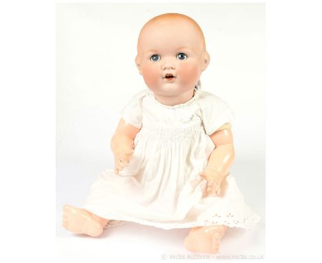 Armand Marseille vintage My Dream Baby bisque doll, German, 1920s, impressed AM 518 / 9 K, weighted blue eyes, open mouth wit