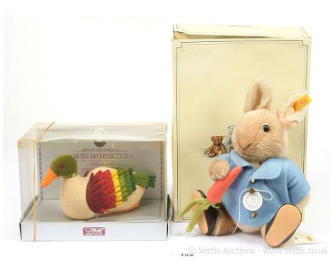 Steiff pair: (1) Steiff Danbury Mint Peter Rabbit, from the World of Beatrix Potter, celebrating 100 years of the first publi