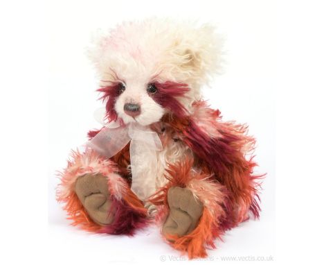 Charlie Bears Isabelle Collection Ode panda bear, 2015, SJ 5362, designed by Isabelle Lee, LE 450, cream, pink, dark red, and