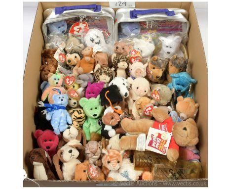 TY Beanie Babies, Jingle Beanies and Teenie Beanie Babies x fifty-three, includes Platinum Membership Packs x 2, Silver (tag 