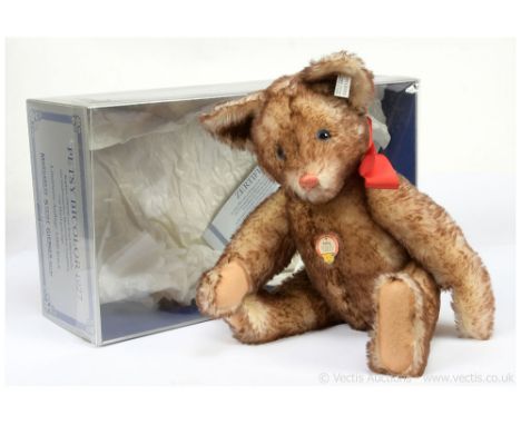 Steiff Petsy bicolour 1927 Bear replica, 1989, USA Exclusive, white tag 0180/50, LE 5000, blonde mohair with brown tip, chest