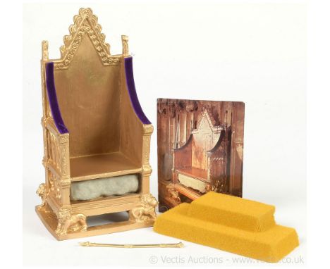 Peggy Nisbet Tower Treasures H.M. Queen Elizabeth II Coronation Chair, with Stone of Scone, plinth and sceptre (The Rod of Eq