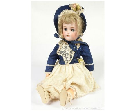 Simon &amp; Halbig / Kammer &amp; Reinhardt bisque child doll, German, c1910, impressed HALBIG K * R 58, weighted blue eyes, 