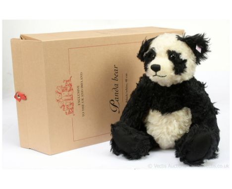 Steiff UK and Ireland Exclusive Panda Bear, 2003, white tag 661013, LE 2000, black and white mohair, with certificate (envelo