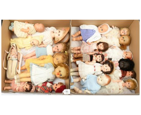 Quantity of vintage hard plastic and early vinyl dolls, 1950s / 1960s, includes: Roddy walker; Hong Kong plastic; vinyl Gonk;